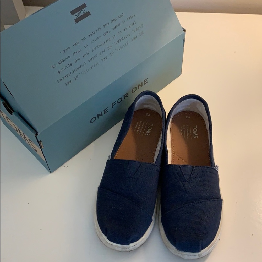Toms classic navy youth alpargatas size 3